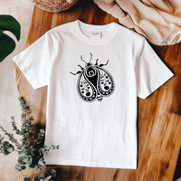 Paisley Beetle Tee, Unisex T-Shirt, Nature Bug Shirt, Boho Graphic Top, Insect Lover Gift, Hand Drawn Illustration