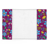 Wild flowers with dandelions  in dark pink passport cover