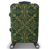 Green and yellow ornamental pattern suitcase