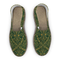 Green and yellow ornamental pattern espadrilles shoes