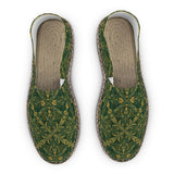 Green and yellow ornamental pattern espadrilles shoes