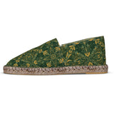 Green and yellow ornamental pattern espadrilles shoes