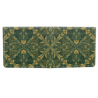 Green and yellow ornamental pattern men's wallet.