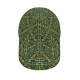 Green and yellow ornamental pattern baseball cap.