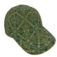Green and yellow ornamental pattern baseball cap.