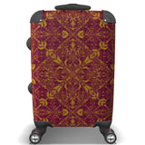 Red and yellow ornamental pattern suitcase.
