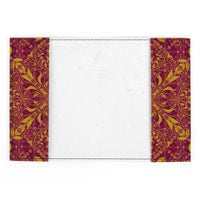 Red and yellow ornament pattern passport cover.