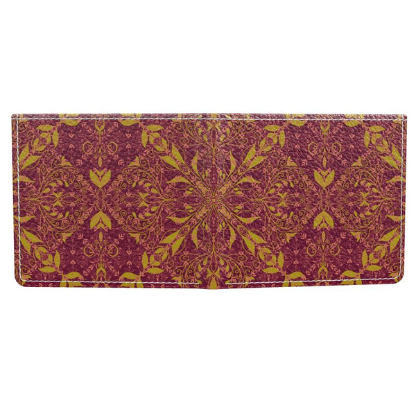 Red and yellow ornamental pattern men's wallet.