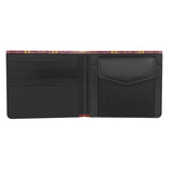 Red and yellow ornamental pattern men's wallet.