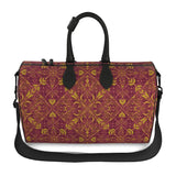 Majestic Red Yellow Leather Duffle Bag