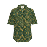 Majestic Green Yellow Short Sleeve Shirt