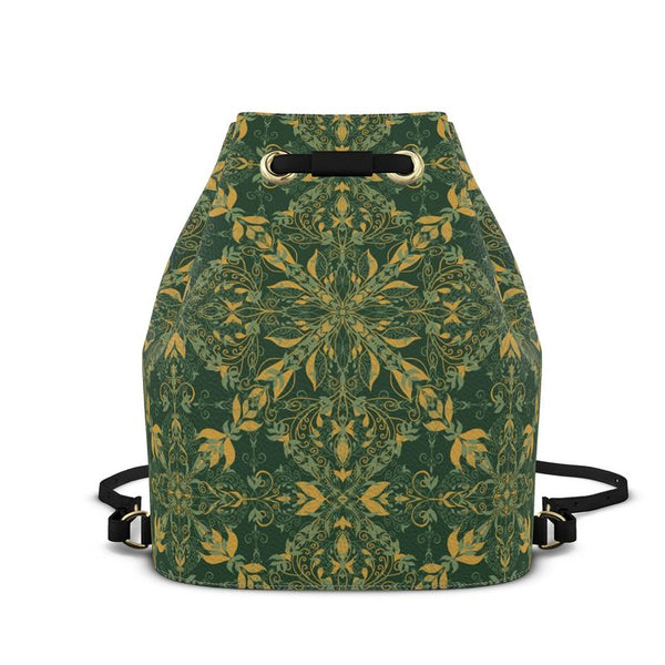 Majestic Green Yellow Bucket Backpack