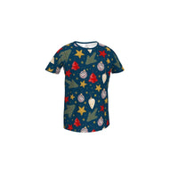 Girl's Christmas T-shirt in Dark Blue