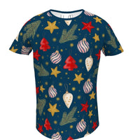 Girl's Christmas T-shirt in Dark Blue