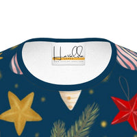 Girl's Christmas T-shirt in Dark Blue