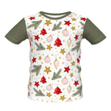 Green & White Unisex Christmas Baubles T-shirt
