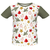 Boy's Christmas T-shirt in Green and White