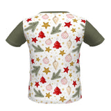 Green & White Unisex Christmas Baubles T-shirt