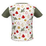 Boy's Christmas T-shirt in Green and White