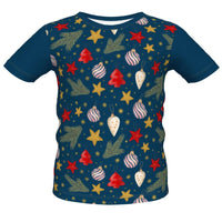 Boy's Christmas T-shirt in Dark Blue