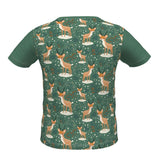 Dark Green Unisex Festive Reindeer Christmas T-Shirt