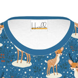 Dark Blue Unisex Festive Reindeer Christmas T-Shirt