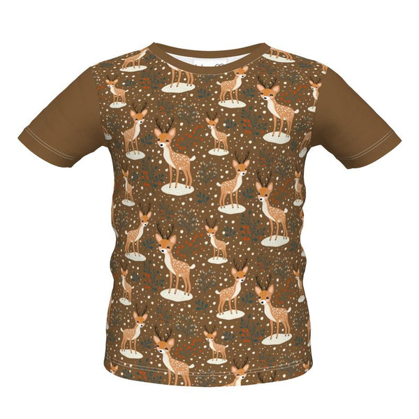 Brown Unisex Festive Reindeer Christmas T-Shirt