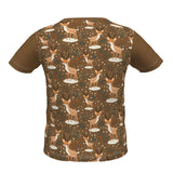 Brown Unisex Festive Reindeer Christmas T-Shirt