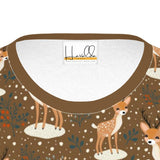 Brown Unisex Festive Reindeer Christmas T-Shirt