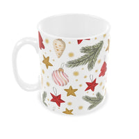 Christmas Baubles Hot Chocolate Mug in White