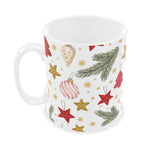 Christmas Baubles Hot Chocolate Mug in White