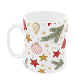 Christmas Baubles Hot Chocolate Mug in White