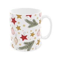 Christmas Baubles Hot Chocolate Mug in White