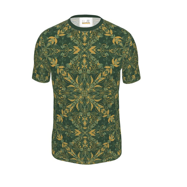 Majestic Green Yellow Slim Fit Men's T-shirt