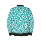 Mens Bomber Jacket Turquoise Grey Herbage