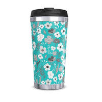 Turquoise and Grey Herbage Travel Flask