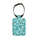 Turquoise and Grey Herbage Luggage Tag