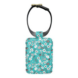 Turquoise and Grey Herbage Luggage Tag