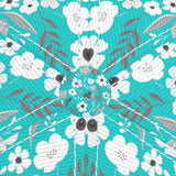 Turquoise and Grey Herbage Baseball Cap