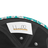 Turquoise and Grey Herbage Baseball Cap