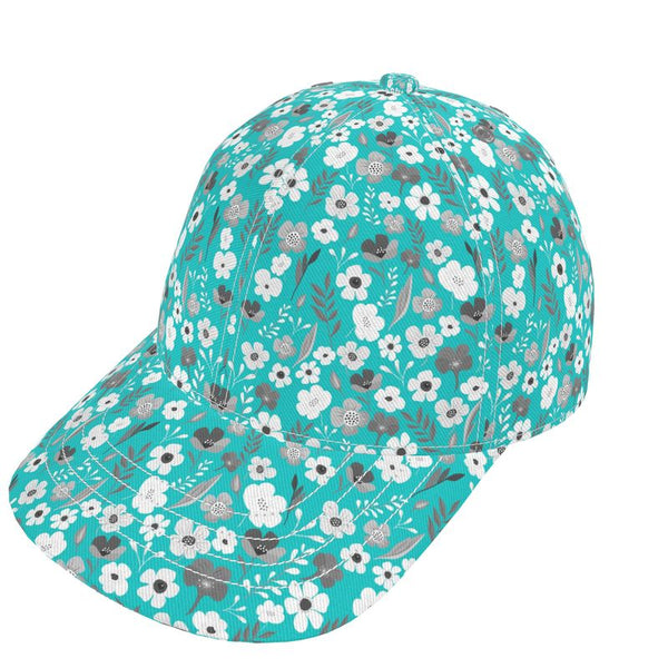 Turquoise and Grey Herbage Baseball Cap