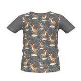 Grey Unisex Festive Reindeer Christmas T-Shirt