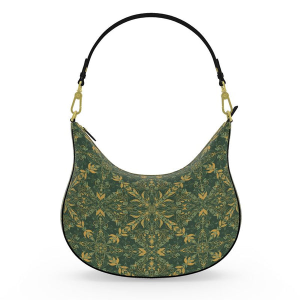 Majestic Green Yellow Curve Hobo Bag