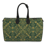 Majestic Green Yellow Leather Duffle Bag
