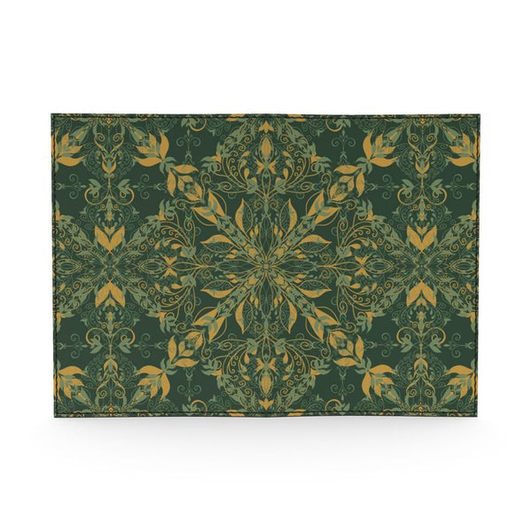 Majestic Green Yellow Leather Passport Cover