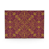 Majestic Red Yellow Leather Passport Cover.