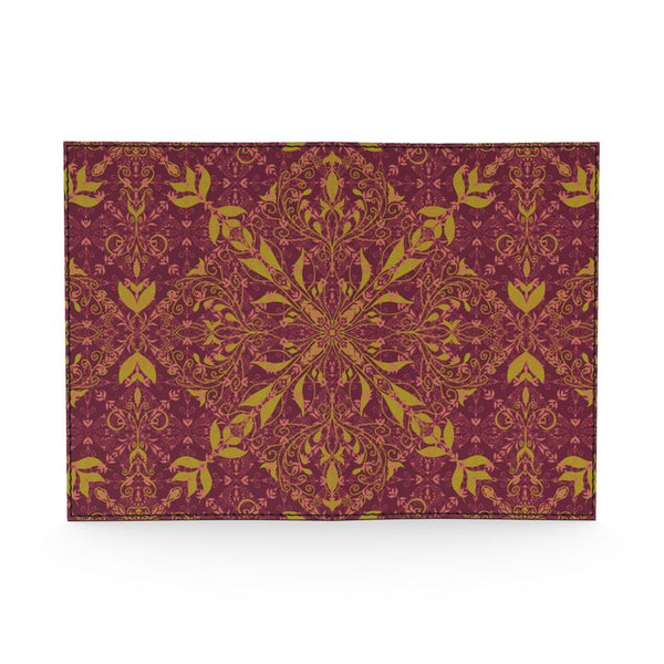 Majestic Red Yellow Leather Passport Cover.