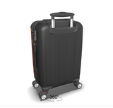 Red and yellow ornamental pattern suitcase.