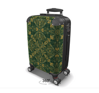 Green and yellow ornamental pattern suitcase