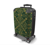 Green and yellow ornamental pattern suitcase